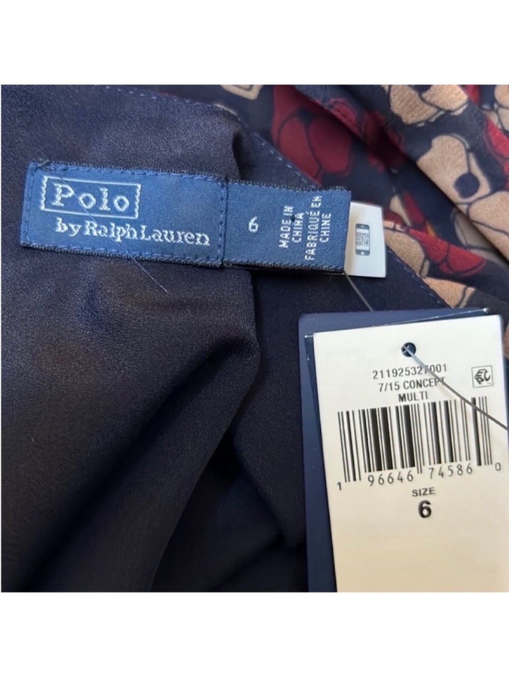 NWT POLO RALPH LAUREN Georgette Tie-Neck One-Shoulder Top - Picture 13 of 16